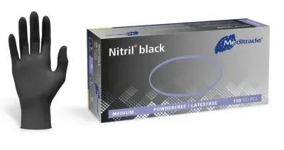 Meditrade Nitril black, Nitril Handschuhe schwarz 100 Stk. - Größe M