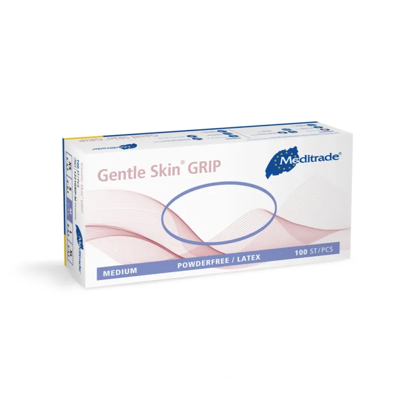 Meditrade Gentle Skin Grip Latexhandschuhe 100 Stück - Größe S