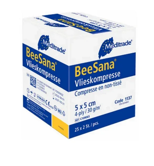 Vlieskompressen 4-lagig, unsteril 100 Stück - 5x5 cm