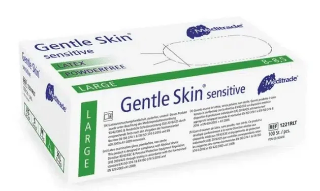 Meditrade Gentle Skin sensitive, Latexhandschuhe - Größe L