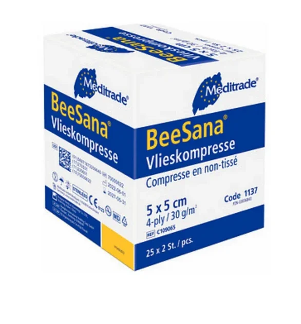 Vlieskompressen 4-lagig, unsteril 100 Stück - 5x5 cm